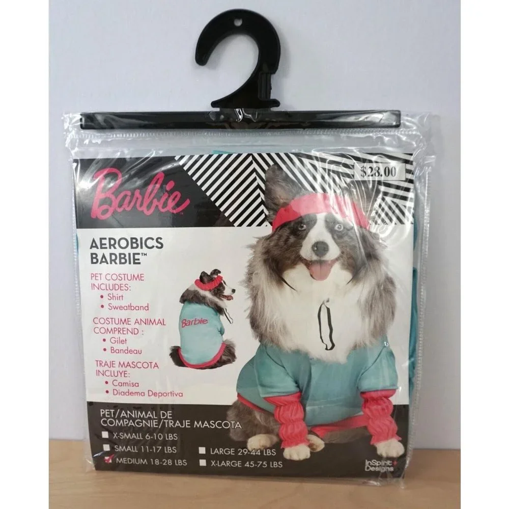 New Aerobics Barbie Pet Dog Halloween Costume Outfit Size Medium